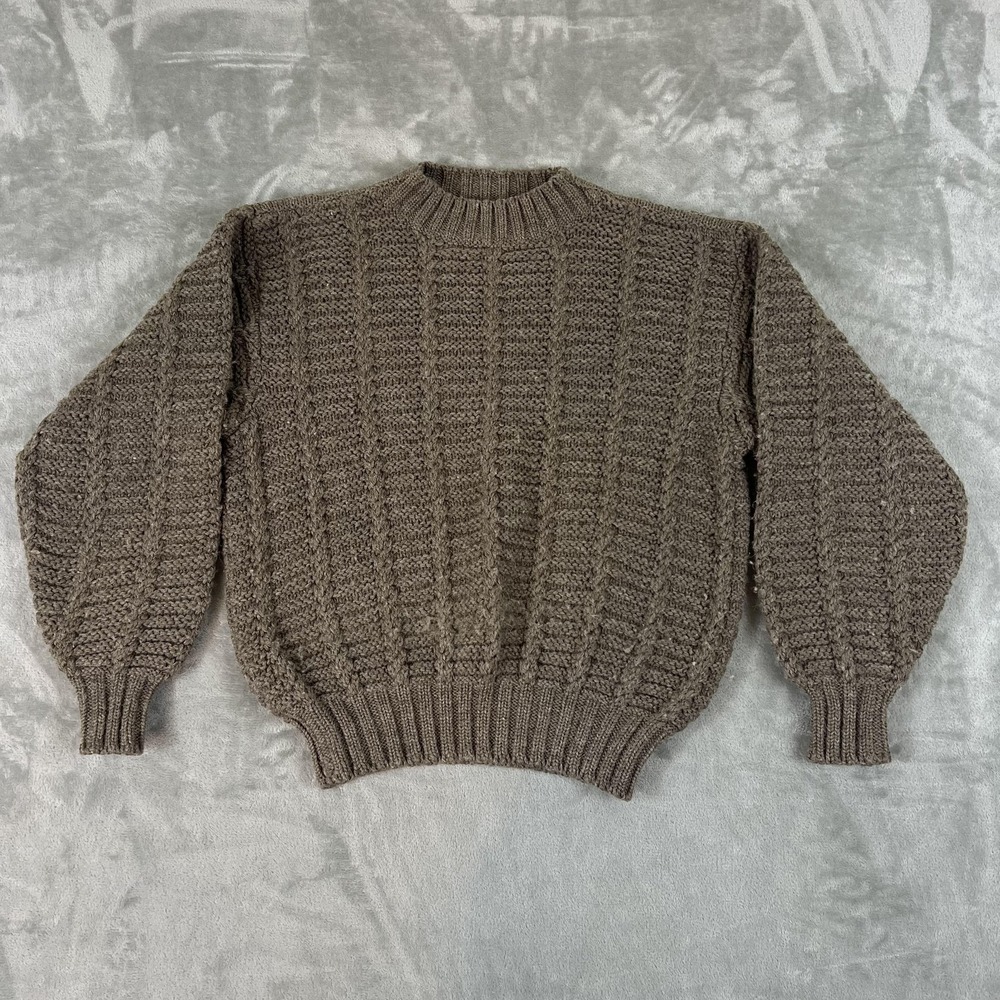 Salvatore Ferragamo Sweater Womens Small Brown Wool Alpaca Cable Knit Italy